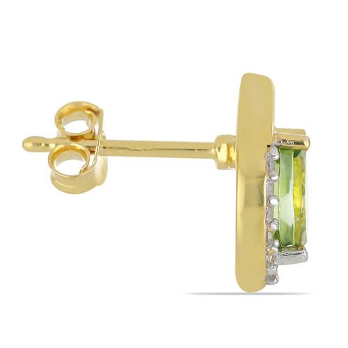 BUY STERLING SILVER NATURAL PERIDOT GEMSTONE CLASSIC EARRINGS